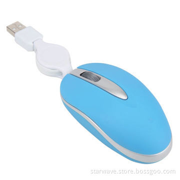 Mini Retractable Mouse with Retractable Line